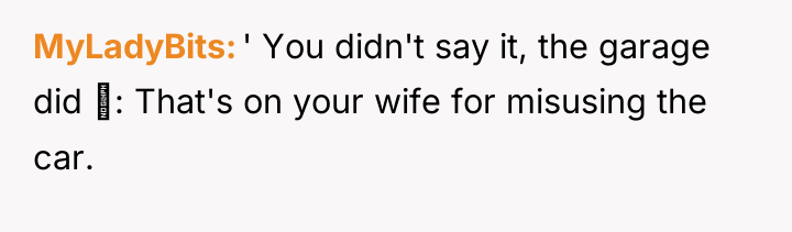 MyLadyBits ' You didn't say it, the garage did :...