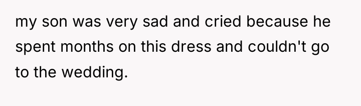 my son was very sad and cried because he spent...