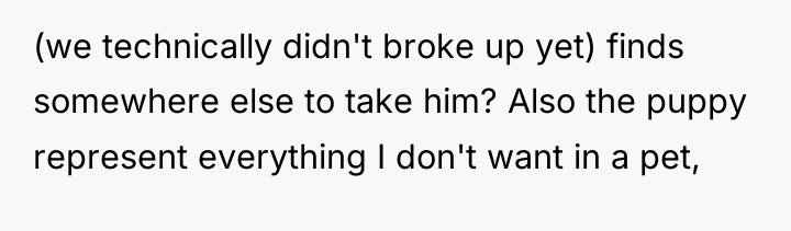 (we technically didn't broke up yet) finds somewhere else to...