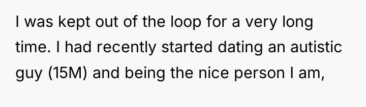 I was kept out of the loop for a very...