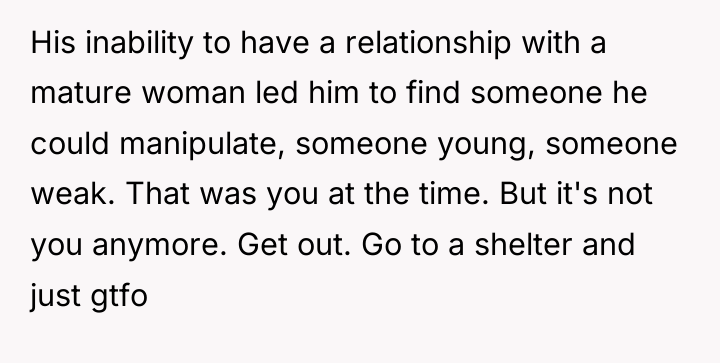 His inability to have a relationship with a mature woman...