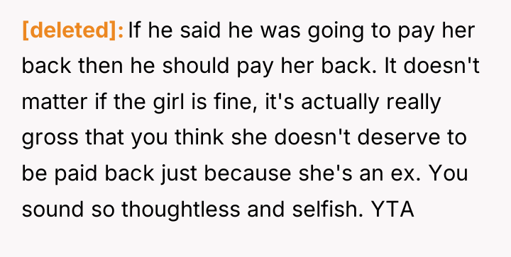 [deleted] If he said he was going to pay her...