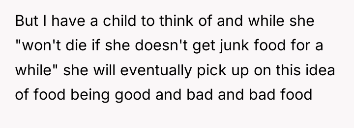 But I have a child to think of and while...