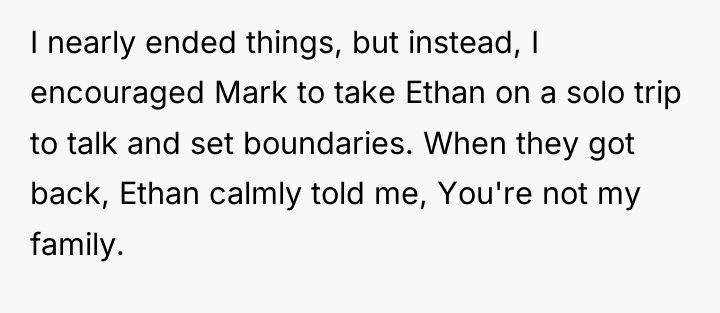 I nearly ended things, but instead, I encouraged Mark to...