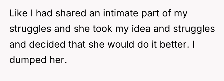 Like I had shared an intimate part of my struggles...