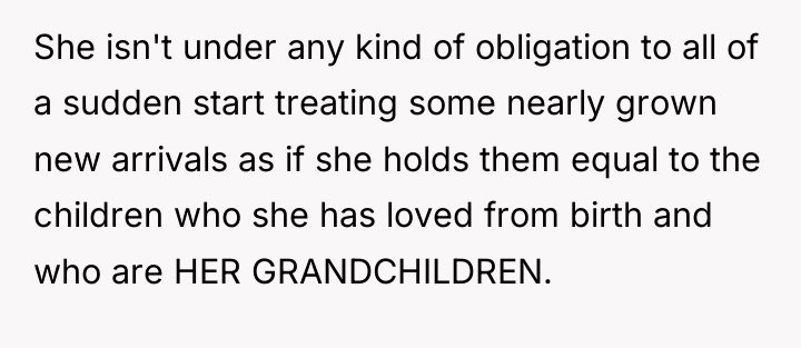 She isn't under any kind of obligation to all of...