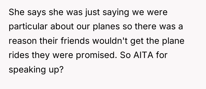 She says she was just saying we were particular about...