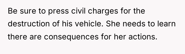 Be sure to press civil charges for the destruction of...