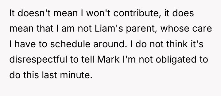 It doesn't mean I won't contribute, it does mean that...