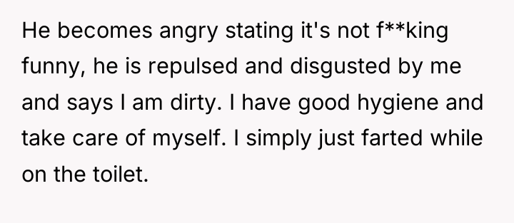 He becomes angry stating it's not f**king funny, he is...