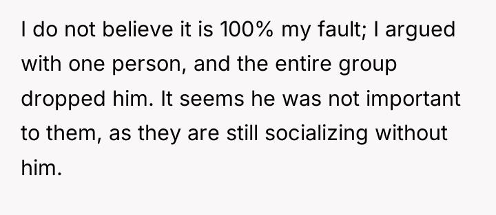 I do not believe it is 100% my fault; I...