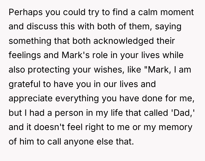 Perhaps you could try to find a calm moment and...
