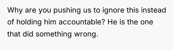 Why are you pushing us to ignore this instead of...