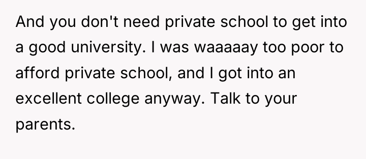 And you don't need private school to get into a...