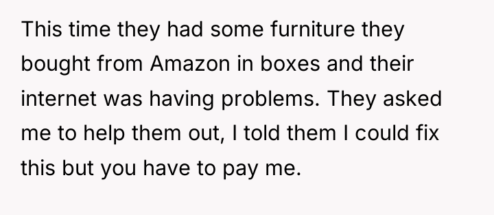 This time they had some furniture they bought from Amazon...