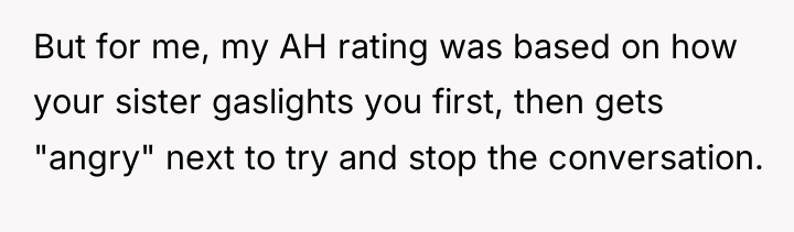 But for me, my AH rating was based on how...