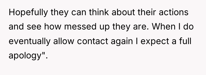 Hopefully they can think about their actions and see how...