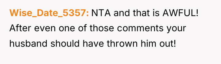 Wise_Date_5357 NTA and that is AWFUL! After even one of...