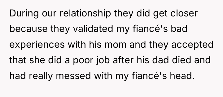 During our relationship they did get closer because they validated...