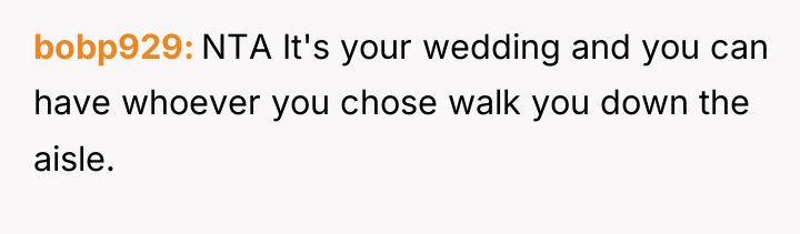 bobp929 NTA It's your wedding and you can have whoever...
