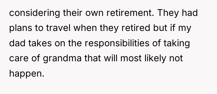 considering their own retirement. They had plans to travel when...