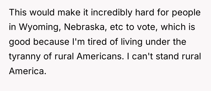 This would make it incredibly hard for people in Wyoming,...