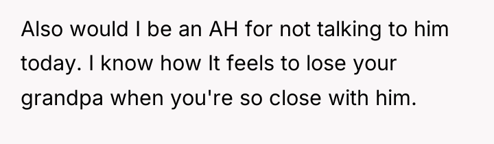 Also would I be an AH for not talking to...