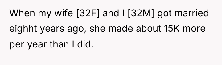 When my wife [32F] and I [32M] got married eighht...