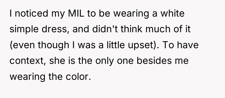I noticed my MIL to be wearing a white simple...