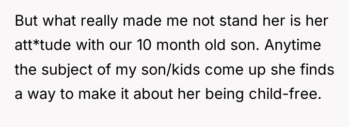 But what really made me not stand her is her...