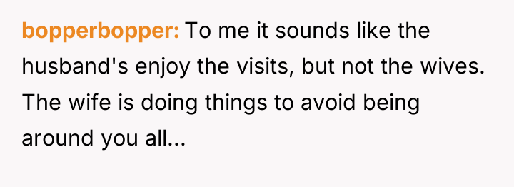 bopperbopper To me it sounds like the husband's enjoy the...
