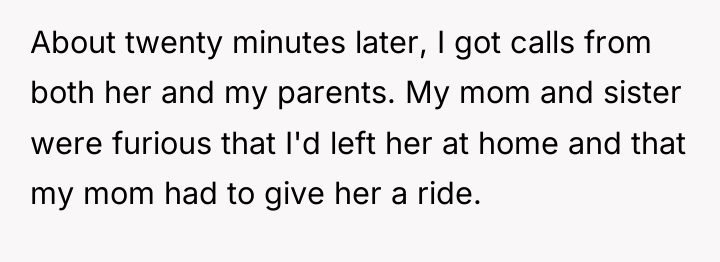 About twenty minutes later, I got calls from both her...