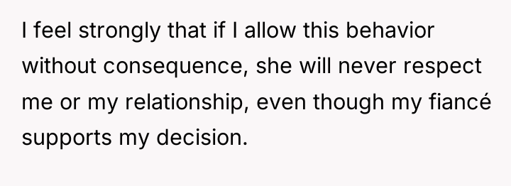 I feel strongly that if I allow this behavior without...