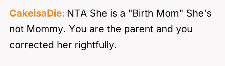 CakeisaDie NTA She is a "Birth Mom" She's not Mommy....