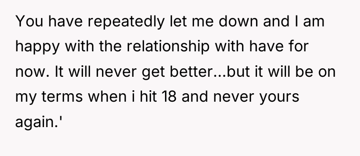 You have repeatedly let me down and I am happy...
