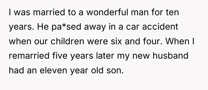 I was married to a wonderful man for ten years....