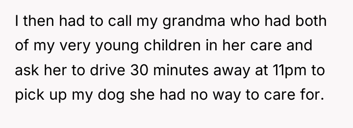 I then had to call my grandma who had both...