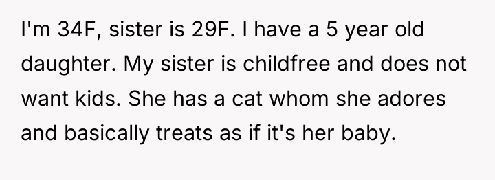 I'm 34F, sister is 29F. I have a 5 year...
