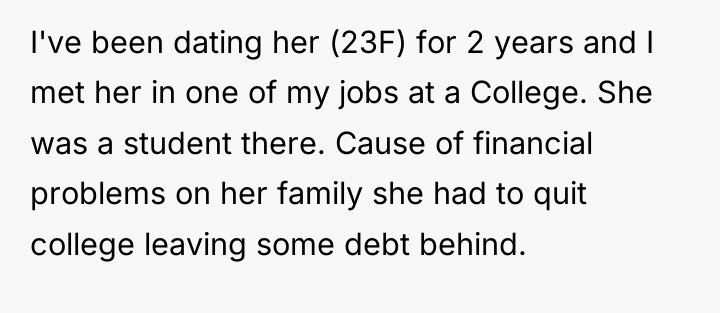 I've been dating her (23F) for 2 years and I...