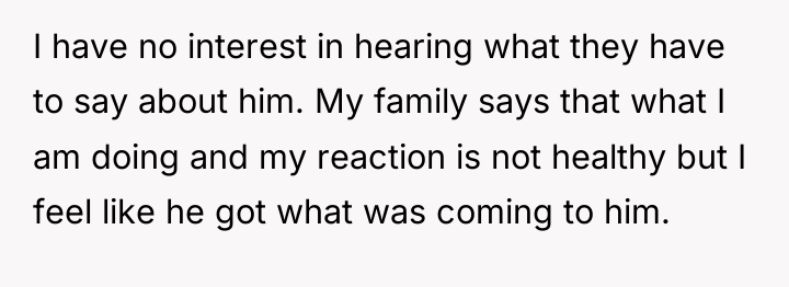 I have no interest in hearing what they have to...