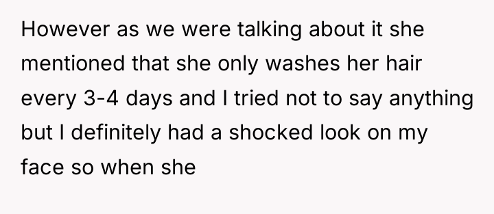 However as we were talking about it she mentioned that...
