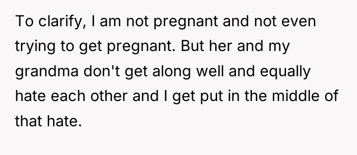 To clarify, I am not pregnant and not even trying...