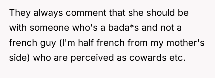 They always comment that she should be with someone who's...