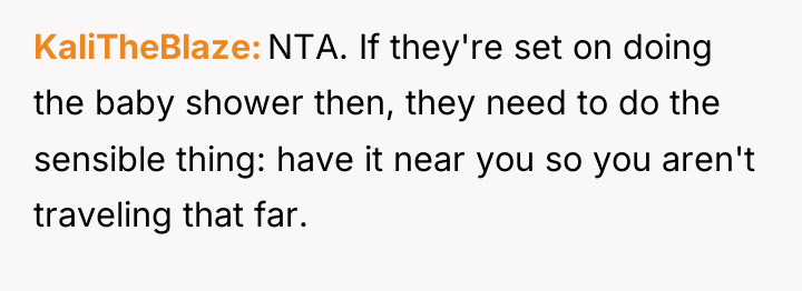 KaliTheBlaze NTA. If they're set on doing the baby shower...