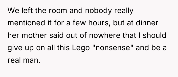 We left the room and nobody really mentioned it for...