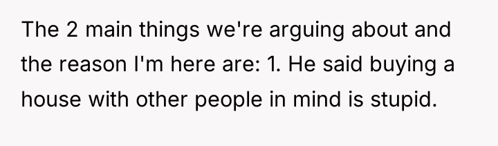 The 2 main things we're arguing about and the reason...
