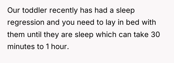 Our toddler recently has had a sleep regression and you...