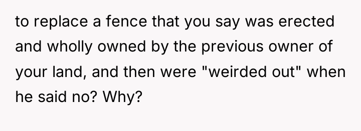 to replace a fence that you say was erected and...