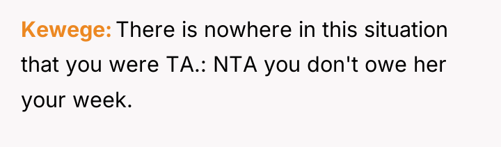 Kewege There is nowhere in this situation that you were...
