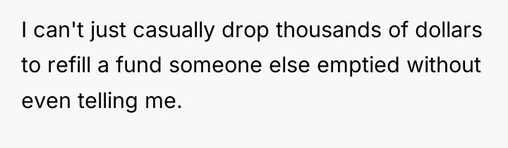 I can't just casually drop thousands of dollars to refill...